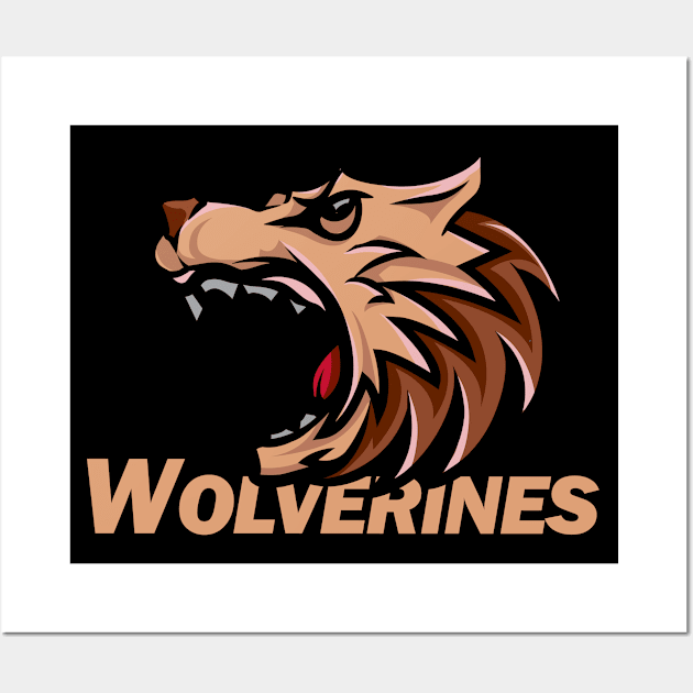 Wolverine mascot Wall Art by peace and love